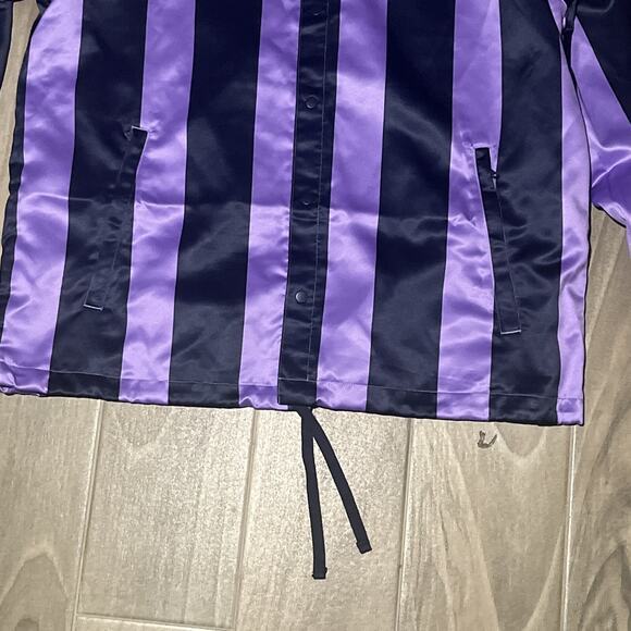 Adidas Originals Satin Mens Medium Coaches Track Jacket Purple Court 1B8392 $110 - Picture 4 of 9